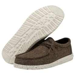 Wally Linen - Dark Brown 10 Wally Linen - Dark Brown -Heydude Shoes 112471628 WALLY ECO LINEN DARK BROWN LEFT 3