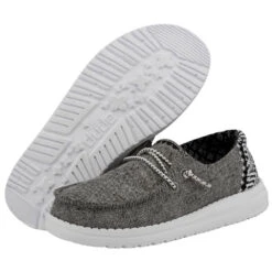 Wendy Youth Chambray - Onyx -Heydude Shoes 130124203 WENDY YOUTH CHAMBRAY ONYX LEFT 3