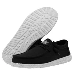 Wally Slub Canvas - Black -Heydude Shoes 40009 001 WALLYSLUBCANVAS BLACK PAIRBOTTOM