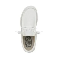 Wally Slub Canvas - White -Heydude Shoes 40009 100 WALLYSLUBCANVAS WHITE LEFTTOP