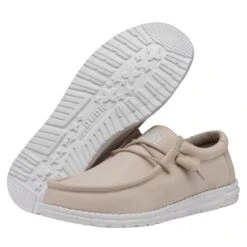 Wally Slub Canvas - Natural -Heydude Shoes 40009 106 WALLYSLUBCANVAS NATURAL PAIRBOTTOM