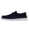 Wally Slub Canvas - Navy 1 Wally Slub Canvas - Navy -Heydude Shoes 40009 410 WALLY SLUB CANVAS NAVY LEFT SIDE