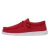 Wally Slub Canvas - Red 2 Wally Slub Canvas - Red -Heydude Shoes 40009 610 WALLYSLUBCANVAS RED LEFTSIDE