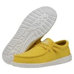 Wally Slub Canvas - Empire Yellow 10 Wally Slub Canvas - Empire Yellow -Heydude Shoes 40009 76I WALLYSLUBCANVAS EMPIREYELLOW PAIRBOTTOM