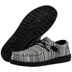 Wally Serape - Black Gravel 10 Wally Serape - Black Gravel -Heydude Shoes 40017 0YB WALLY SERAPE BLACK GRAVEL LEFT 3