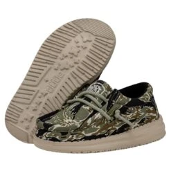 Wally Toddler Camouflage - Tiger Stripe Camo -Heydude Shoes 40027 9CJ WALLYTODDLERCAMOUFLAGE TIGERSTRIPECAMO PAIRBOTTOM