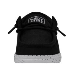 Wally Toddler Slub Canvas - Black 12 Wally Toddler Slub Canvas - Black -Heydude Shoes 40029 001 WALLYTODDLERSLUBCANVAS BLACK LEFTFRONT