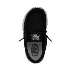 Wally Toddler Slub Canvas - Black 10 Wally Toddler Slub Canvas - Black -Heydude Shoes 40029 001 WALLYTODDLERSLUBCANVAS BLACK LEFTTOP