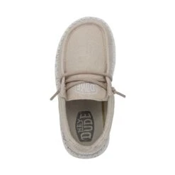 Wally Toddler Slub Canvas - Natural -Heydude Shoes 40029 106 WALLYTODDLERSLUBCANVAS NATURAL LEFTTOP