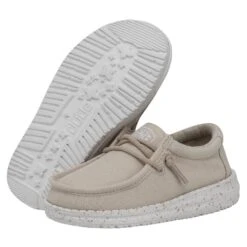 Wally Toddler Slub Canvas - Natural -Heydude Shoes 40029 106 WALLYTODDLERSLUBCANVAS NATURAL PAIRBOTTOM