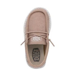 Wally Toddler Slub Canvas - Tan -Heydude Shoes 40029 265 WALLYTODDLERSLUBCANVAS TAN LEFTTOP