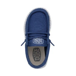 Wally Toddler Slub Canvas - True Blue -Heydude Shoes 40029 428 WALLYTODDLERSLUBCANVAS TRUEBLUE LEFTTOP