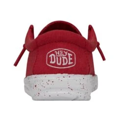 Wally Toddler Slub Canvas - Red -Heydude Shoes 40029 610 WALLYTODDLERSLUBCANVAS RED LEFTBACK