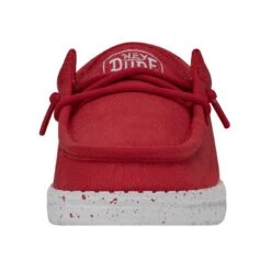 Wally Toddler Slub Canvas - Red -Heydude Shoes 40029 610 WALLYTODDLERSLUBCANVAS RED LEFTFRONT