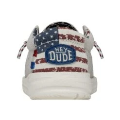 Wally Toddler Patriotic - Off White Patriotic 12 Wally Toddler Patriotic - Off White Patriotic -Heydude Shoes 40031 1K1 WALLYTODDLERPATRIOTIC OFFWHITEPATRIOTIC LEFTBACK