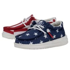 New Products -Heydude Shoes 40031 9CW WALLYTODDLERPATRIOTIC AMERICANFLAG PAIRSIDE