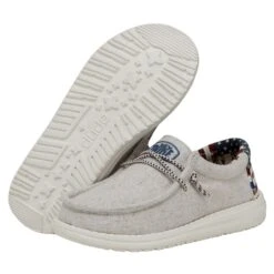 Wally Youth - Off White Patriotic 10 Wally Youth - Off White Patriotic -Heydude Shoes 40040 1K1 WALLYYOUTH OFFWHITEPATRIOTIC PAIRBOTTOM