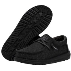 Wally Youth - Basic Black 10 Wally Youth - Basic Black -Heydude Shoes 40041 001 WALLY YOUTH BASIC BLACK LEFT 3