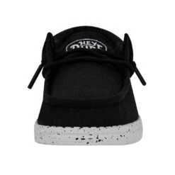 Wally Youth Slub Canvas - Black -Heydude Shoes 40044 001 WALLYYOUTHSLUBCANVAS BLACK LEFTFRONT