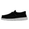 Wally Youth Slub Canvas - Black -Heydude Shoes 40044 001 WALLYYOUTHSLUBCANVAS BLACK LEFTSIDE