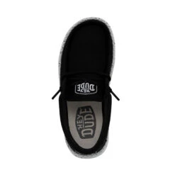 Wally Youth Slub Canvas - Black -Heydude Shoes 40044 001 WALLYYOUTHSLUBCANVAS BLACK LEFTTOP