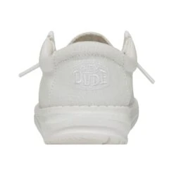 Wally Youth Slub Canvas - White 12 Wally Youth Slub Canvas - White -Heydude Shoes 40044 100 WALLYYOUTHSLUBCANVAS WHITE LEFTBACK