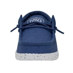 Wally Youth Slub Canvas - True Blue 11 Wally Youth Slub Canvas - True Blue -Heydude Shoes 40044 428 WALLYYOUTHSLUBCANVAS TRUEBLUE LEFTFRONT