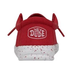Wally Youth Slub Canvas - Red 12 Wally Youth Slub Canvas - Red -Heydude Shoes 40044 610 WALLYYOUTHSLUBCANVAS RED LEFTBACK