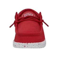 Wally Youth Slub Canvas - Red 11 Wally Youth Slub Canvas - Red -Heydude Shoes 40044 610 WALLYYOUTHSLUBCANVAS RED LEFTFRONT