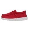 Wally Youth Slub Canvas - Red 2 Wally Youth Slub Canvas - Red -Heydude Shoes 40044 610 WALLYYOUTHSLUBCANVAS RED LEFTSIDE