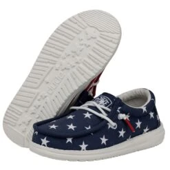 Wally Youth Patriotic - American Flag 10 Wally Youth Patriotic - American Flag -Heydude Shoes 40046 9CW WALLYYOUTHPATRIOTIC AMERICANFLAG PAIRBOTTOM
