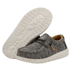 Wally Youth Stretch - Taupe 10 Wally Youth Stretch - Taupe -Heydude Shoes 40050 214 WALLY YOUTH STRETCH TAUPE LEFT 3