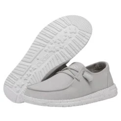 Wendy Slub Canvas - Light Grey -Heydude Shoes 40063 007 WENDYSLUBCANVAS LIGHTGREY PAIRBOTTOM