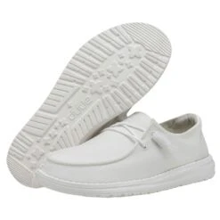 Wendy Slub Canvas - White -Heydude Shoes 40063 100 WENDY SLUB CANVAS WHITE LEFT 3