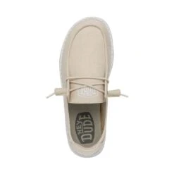 Wendy Slub Canvas - Natural -Heydude Shoes 40063 106 WENDYSLUBCANVAS NATURAL LEFTTOP