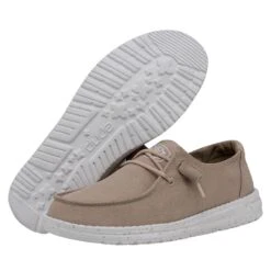 Wendy Slub Canvas - Tan -Heydude Shoes 40063 265 WENDYSLUBCANVAS TAN PAIRBOTTOM