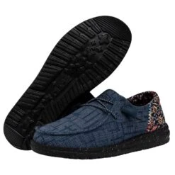 Wendy Funk Slub Blanket - Midnight Rain -Heydude Shoes 40066 4MK WENDYFUNKSLUBBLANKET MIDNIGHTRAIN PAIRBOTTOM