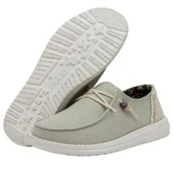 Wendy Fringe - Sage 10 Wendy Fringe - Sage -Heydude Shoes 40071 330 WENDY FRINGE SAGE LEFT 3