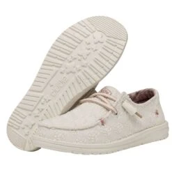 Wendy Stretch Boho Fleur - Sand -Heydude Shoes 40082 202 WENDYSTRETCHBOHOFLUER SAND PAIRBOTTOM