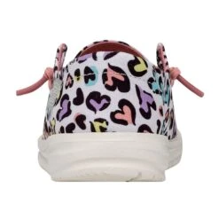 Wendy Youth - White Leopard -Heydude Shoes 40106 9CF WENDYYOUTHCAT WHITELEOPARD LEFTBACK