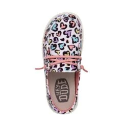Wendy Youth - White Leopard -Heydude Shoes 40106 9CF WENDYYOUTHCAT WHITELEOPARD LEFTTOP