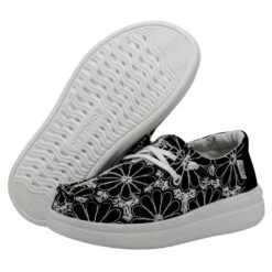 Wendy Youth Rise Eyelet - Black -Heydude Shoes 40108 001 WENDY YOUTH RISE EYELET BLACK LEFT 3