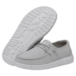 Wendy Youth Slub Canvas - Light Grey -Heydude Shoes 40143 007 WENDYYOUTHSLUBCANVAS LIGHTGREY PAIRBOTTOM