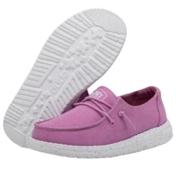 Wendy Youth Slub Canvas - Violet -Heydude Shoes 40143 508 WENDY YOUTH SLUB CANVAS VIOLET LEFT 3