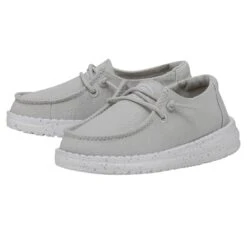 New Products -Heydude Shoes 40144 007 WENDYTODDLERSLUBCANVAS LIGHTGREY PAIRSIDE