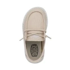 Wendy Toddler Slub Canvas - Natural -Heydude Shoes 40144 106 WENDYTODDLERSLUBCANVAS NATURAL LEFTTOP