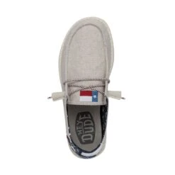 Wendy Texas Canvas - Off White 13 Wendy Texas Canvas - Off White -Heydude Shoes 40381 1LB WENDYTEXASCANVAS OFFWHITE LEFTTOP