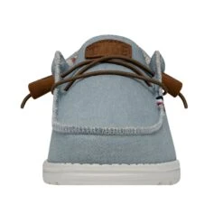 Wally Americana - Denim Stripe -Heydude Shoes 40395 4OE WALLYAMERICANA DENIMSTRIPE LEFTFRONT