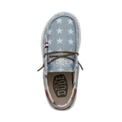 Wally Youth Americana - Denim Star 13 Wally Youth Americana - Denim Star -Heydude Shoes 40479 4NR WALLYAMERICANAYOUTH DENIMSTAR LEFTTOP