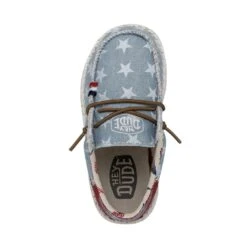 Wally Toddler Americana - Denim Star -Heydude Shoes 40581 4NR WALLYAMERICANATODDLER DENIMSTAR LEFTTOP